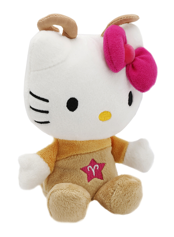 Hello Kitty Mascot Stuffed Plush Aries Soft Toy, Beige, Ages 3+, Model No. 76007