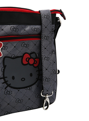 Hello Kitty Polyester Zip Closure Shoulder Travel Accessories Bag for Girls, Grey, Model No. 135143