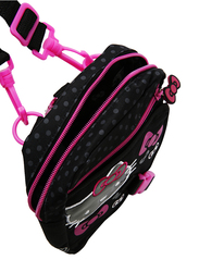 Hello Kitty Polyester Printed Shoulder Travel Accessories Bag for Girls, Black, Model No. 433268