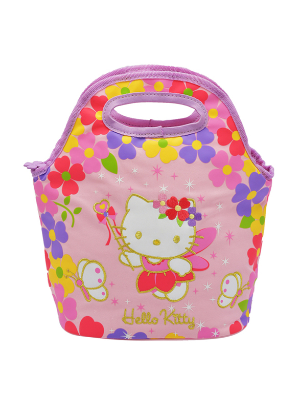 Hello Kitty Floral Printed Fairy KT Insulated Lunch Bag for Girls, Pink, Model No. 349976