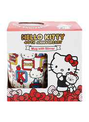 Hello Kitty 420ml 40th Anniversary Mug with Stirrer, White, Model No. 113883
