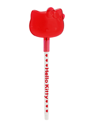 Hello Kitty Ballpoint Pen with Big Face Cap, Red/White, Model No. 903591
