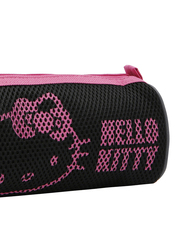 Hello Kitty Mesh Pen Case/Coin Purse/Travel Pouch, Black/Pink, Model No. 825701