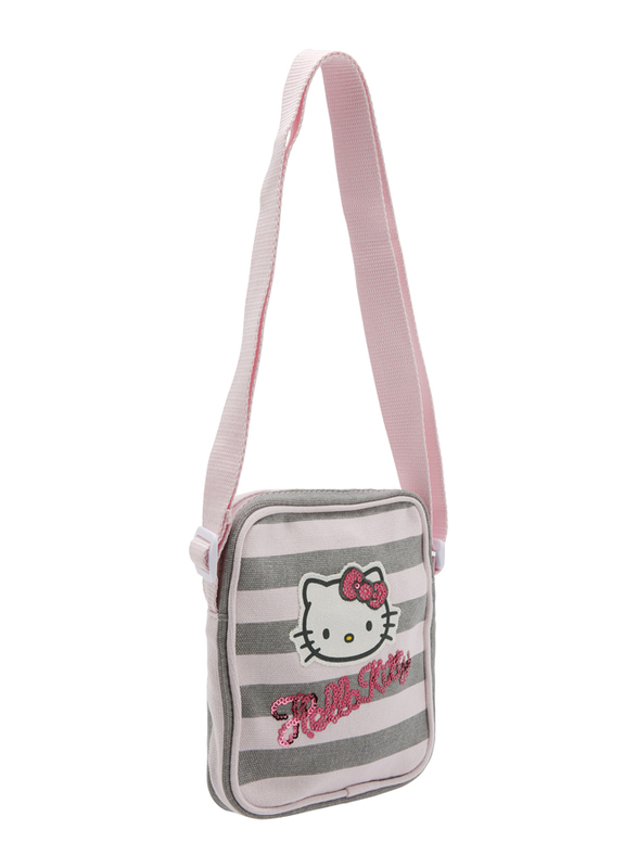 Hello Kitty Polyester Spangle Shoulder Pouch for Girls, Pink, Model No. 580511
