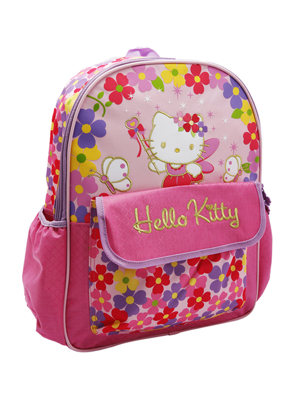 Hello Kitty Floral Printed Fairy KT Backpack for Girls, Medium, Pink, Model No. 349909