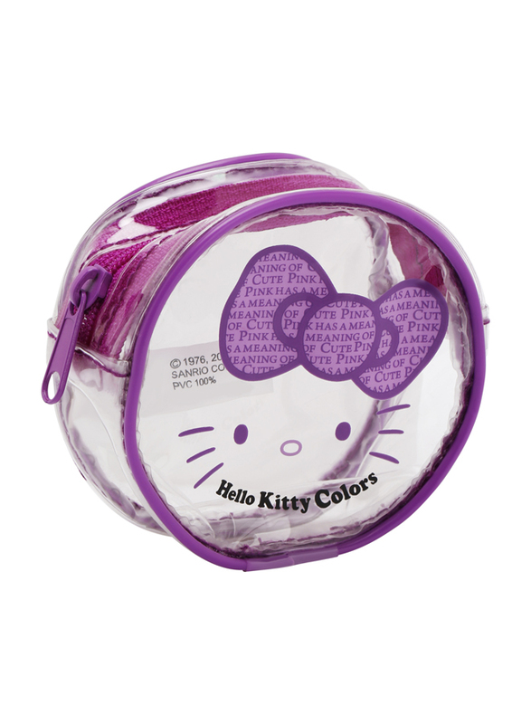 Hello Kitty Zip Closure Vinyl Coin Purse for Girls, Clear/Purple, Model No. 901776
