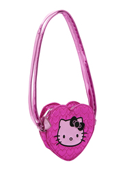 Hello Kitty Polyester Heart Shape Zip Closure Shoulder Travel Accessories Bag for Girls, Pink, Model No. 988456