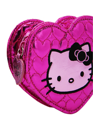 Hello Kitty PVC Heart Shape Zip Closure Coin Purse for Girls, Pink, Model No. 77488