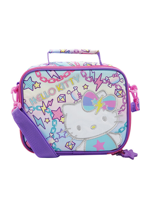 Hello Kitty Insulated Lunch Bag with PVC Free Lining for Girls, Purple, Model No. 10262