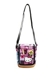 Hello Kitty Polyester Zip Closure Shoulder Travel Accessories Bag for Girls, Multicolour, Model No. 2020