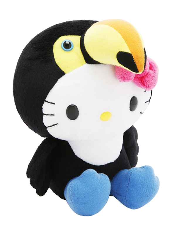 Hello Kitty 8-inch Animal Toucan KT Stuffed Plush Soft Toy, Black, Ages 3+, Model No. 10259