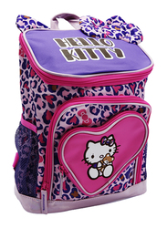 Hello Kitty Leopard Printed Glowing School Backpack for Girls, Medium, Purple, Model No. 351768