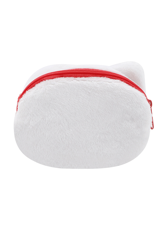Hello Kitty Soft Wool 10 Bonnel D-Cut Coin Purse for Girls, White, Model No. 68683