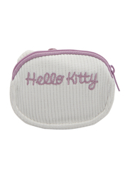 Hello Kitty Fabric D-Cut Coin Purse for Girls, White, Model No. 94757