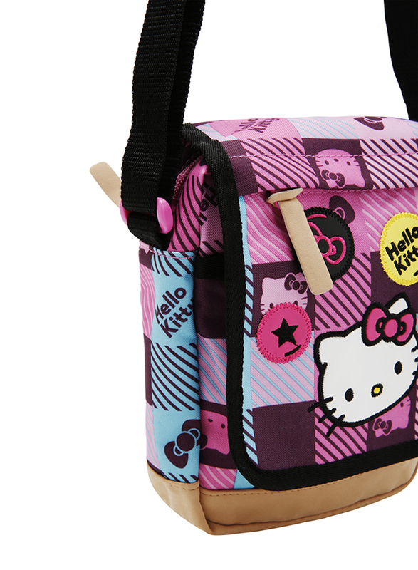 Hello Kitty Polyester Zip Closure Shoulder Travel Accessories Bag for Girls, Multicolour, Model No. 2020