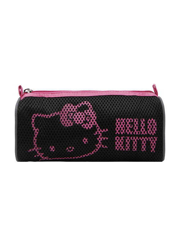 Hello Kitty Mesh Pen Case/Coin Purse/Travel Pouch, Black/Pink, Model No. 825701