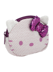 Hello Kitty Denim D-Cut Coin Purse for Girls, Purple/White, Model No. 75461