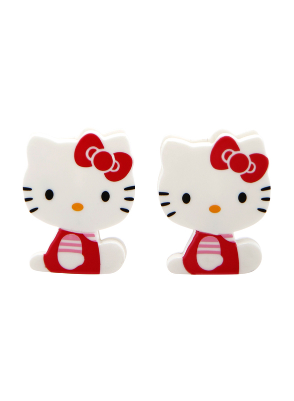 Hello Kitty Sitting KT D-Cut Clip, White, 2 Pieces, Model No. 484571