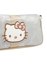 Hello Kitty Polyester Printed Shoulder Travel Accessories Bag for Girls, Grey, Model No. 171328