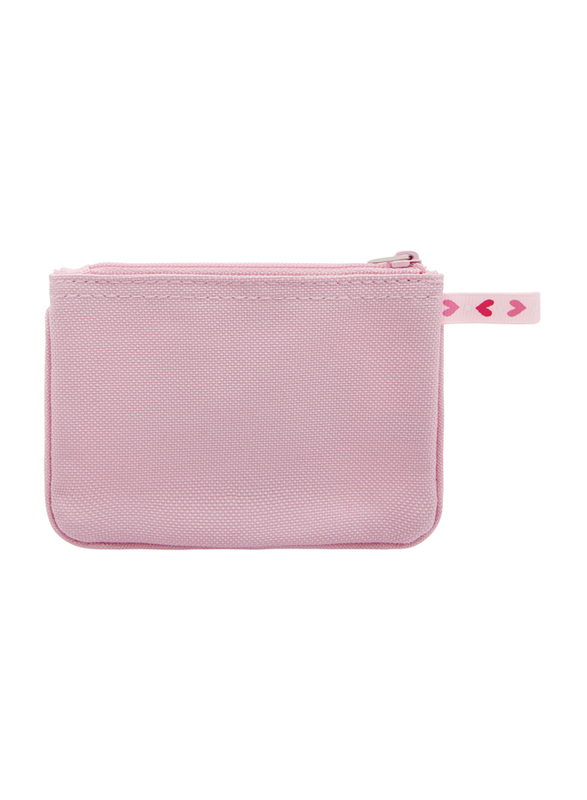 Hello Kitty Fabric Heart Printed Zip Colsure Coin Purse for Girls, Pink, Model No. 579327