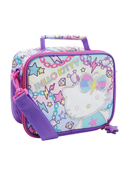 Hello Kitty Insulated Lunch Bag with PVC Free Lining for Girls, Purple, Model No. 10262