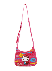 Hello Kitty Polyester Shoulder Travel Accessories Bag for Girls, Pink, Model No. 309541
