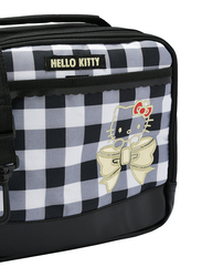 Hello Kitty Checks Pattern Insulated Lunch Bag for Girls, Black, Model No. 372200