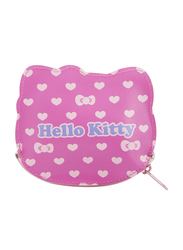 Hello Kitty Fabric Colourful Multiparticles D-Cut Coin Purse for Girls, Pink, Model No. 529524