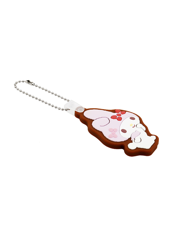 Hello Kitty Rubberised Girl Character Cookie Keychain, Brown, Model No. 13077