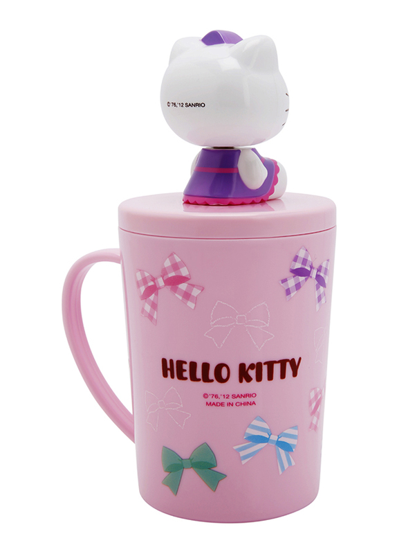 Hello Kitty 300ml Logo Printed Cup with Lid & Dancing Character, Pink, Model No. 183377