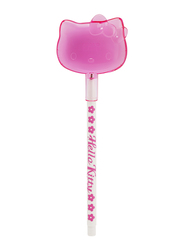 Hello Kitty Ballpoint Pen with Big Face Cap, Pink/White, Model No. 903507