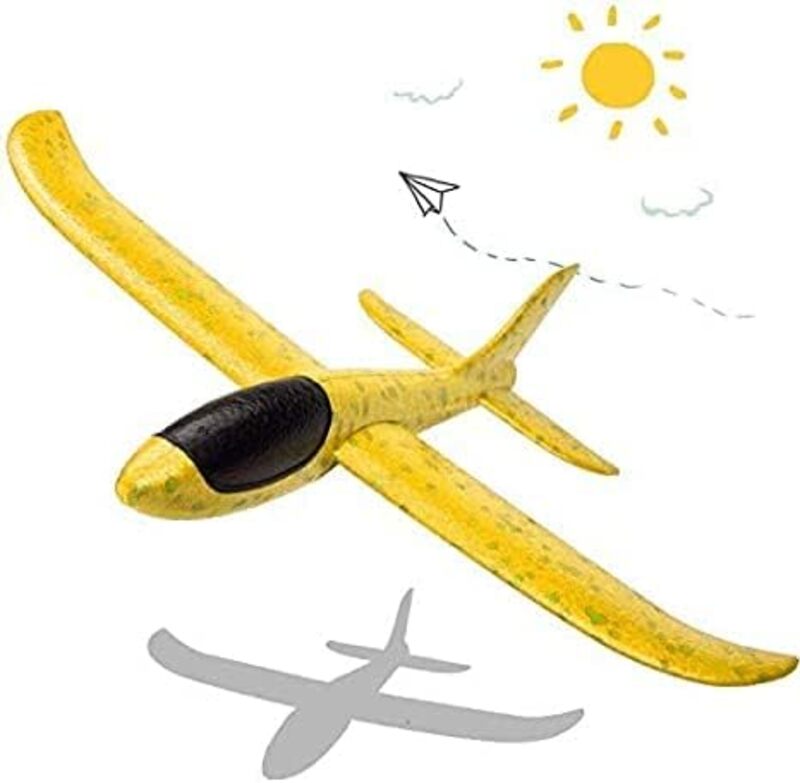 FITTO LED Light Airplane - 17.5" Large Throwing Foam Plane Glider for Outdoor Sports and Kids' Playroom Fun