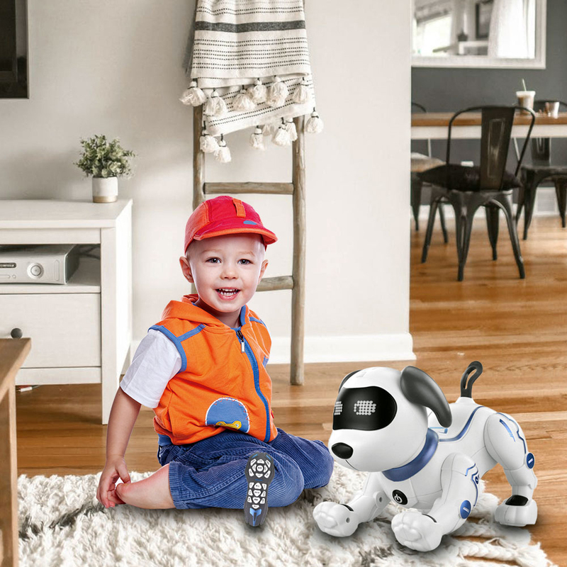 Kidwala Smart Electronic Programming Stunt Robot Dog, White, Ages 3+