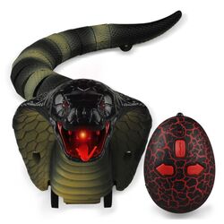 FITTO Electric Rattlesnake Toy - Lifelike Remote- Controlled Snake for Children