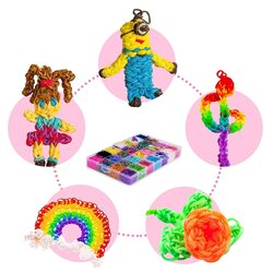 FITTO DIY Bead Set - Educational Toy for Kids, Create Unique Jewelry with Colorful Silicone Rubber Bands and Cross- Shaped Beads, Random Colors