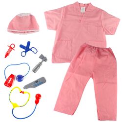 FITTO Nurse Costume for Kids with Accessories, Hospital Costumes for Pretend Play and Halloween