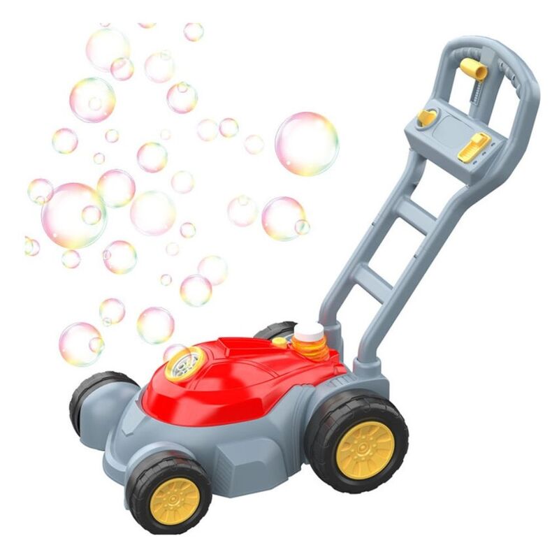 FITTO Automatic Bubble Blowing Trolley - Electric Motor Hand-Push Lawn Mower Design, Perfect for Outdoor Playtime