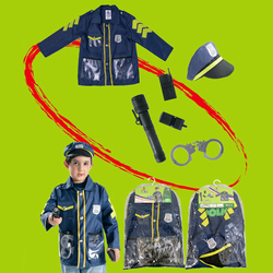 Kidwala Policeman Role Play Costume Set, Blue, Ages 3+