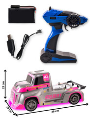 FITTO High-Speed RC Truck for Boys, 2.4 GHZ High-Speed Racing Car, 4x4 Off Road with Spoilers, Racing Car Toys, Pink