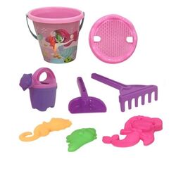 FITTO Cute Girly Sand Toys with Shovel, Molds, Sprinklers, and Rake - Perfect Beach Bucket for Kids - Sand Castle Toys for Beach