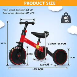 FITTO Adjustable Tricycles for Toddlers with Push Handle and Comfortable Seat