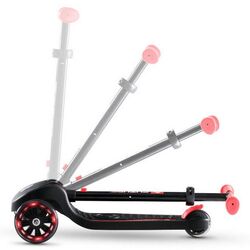 FITTO Twist Foldable 3 Wheel Scooter with Lights Fun and Exciting Outdoor Ride for Kids Aged 3 12, Black, 75CM