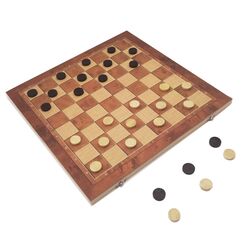 FITTO High Quality 3in1 Wooden Classic Chess Set, Checkers and Backgammon - Handcrafted Design for All Ages, 39CM