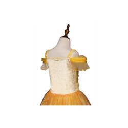 FITTO Belle Costume Princess Dress Up Set Yellow Gown, Tiara, and Wand for Imaginative Play, size 130