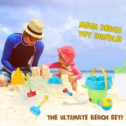 FITTO Beach Bucket and Spade Set - Sand Play Toys with Moulds for Sand Shapes