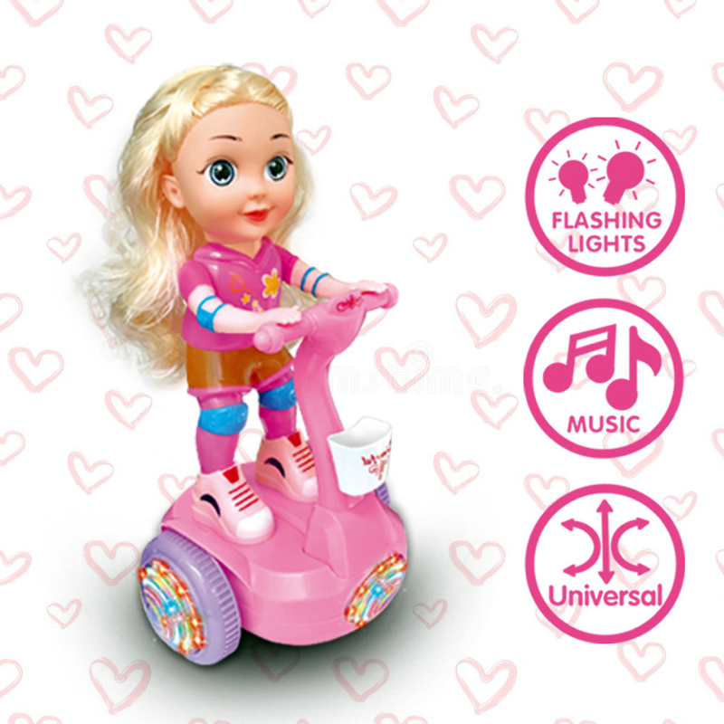 Kidwala Magical Cute Hover Board Riding Doll, Pink, Ages 3+