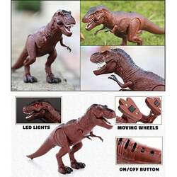 Fitto Remote Control Walking Dinosaur Toys Dinosaur Robot, With Glowing Eyes and Roaring Sound Realistic T-Rex Dinosaur Toy Figure for Kids Brown