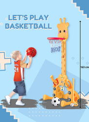 FITTO 4-in-1 Kids playset, Basketball Hoop for kids, football Goal, Ring Toss Playset ,and Golf