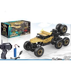 FITTO 6X6 Rock Crawler Remote Control Car for kids 1:10 alloy six-drive 2.4G Toys for Boys, Monster Trucks for boys, Gold