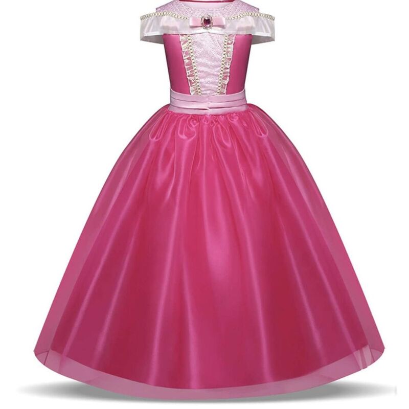 FITTO Princess Dress Up Set with Pink Gown, Tiara, and Wand Perfect for Imaginative Play, size 110